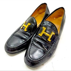 Hermes Loafers Leather Low Heel